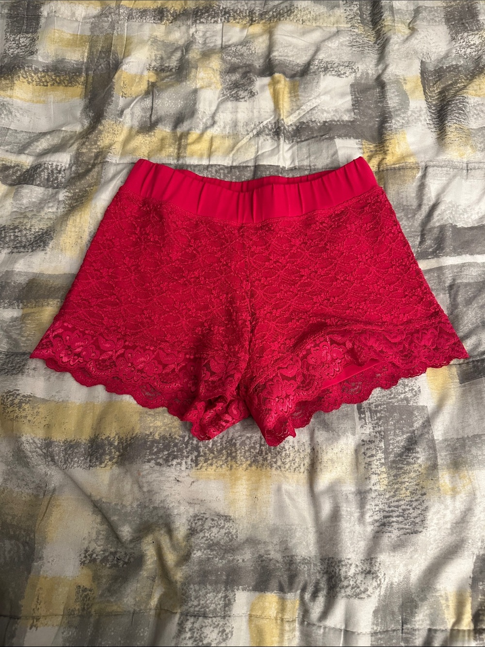 Lace Lounge Shorts for Women - Red